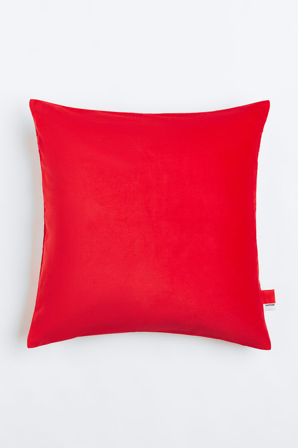 H&M HOME Cotton Velvet Cushion Cover Bright Red