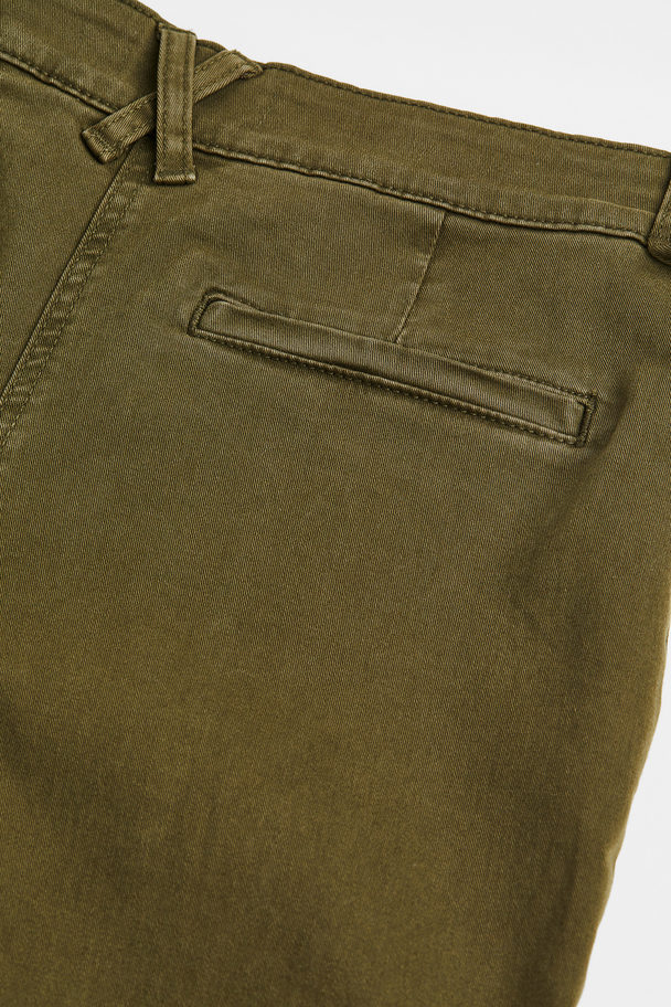 H&M Utility Trousers Dark Khaki Green