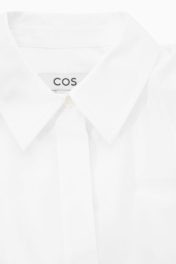 COS Cutout-waist Midi Shirt Dress White