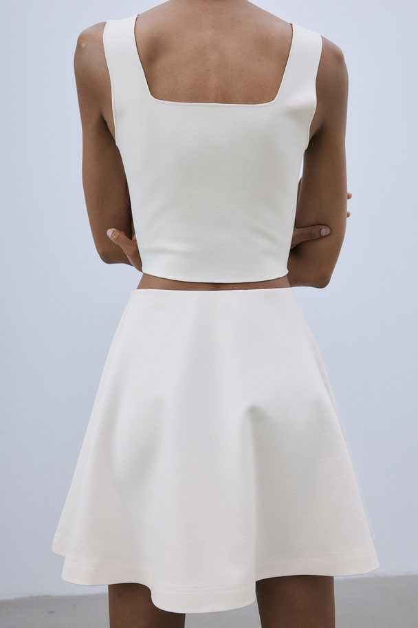 H&M A-line Skirt Cream