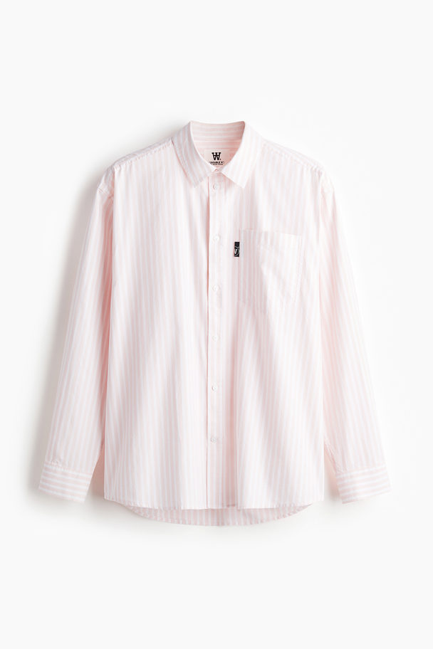 Double A by Wood Wood Day Striped Shirt Pale Pink