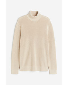 Regular Fit Polo-neck Jumper Light Beige