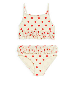 Frill Bikini Set White/red