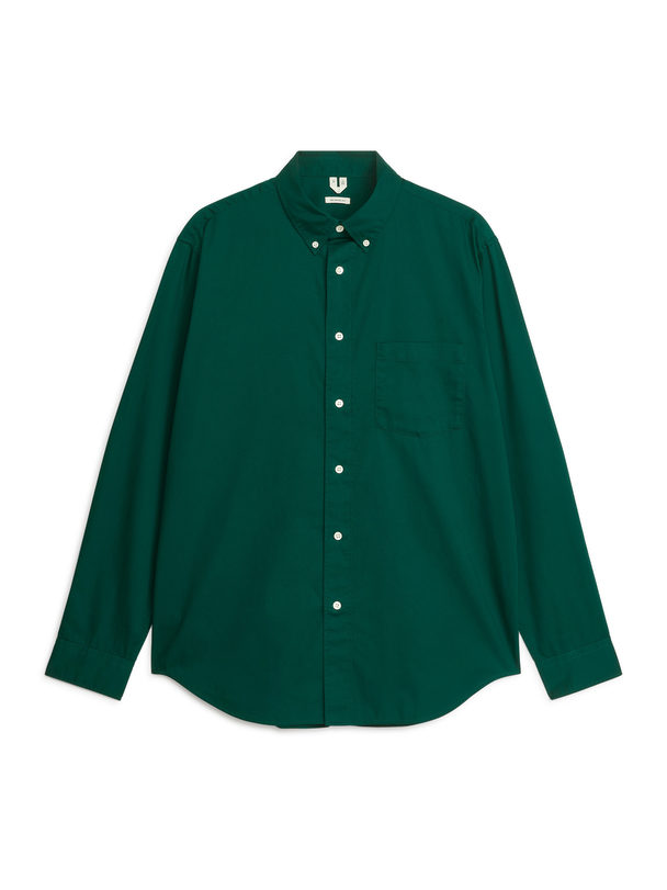 ARKET Cotton Twill Shirt Dark Green
