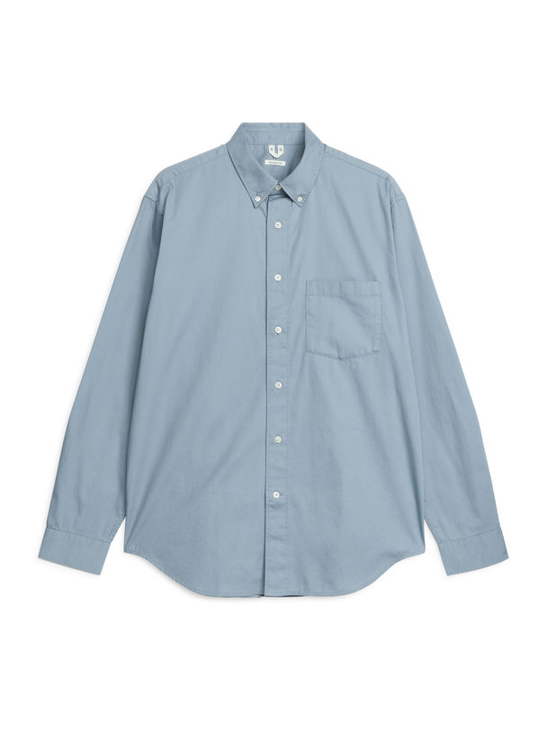 ARKET Cotton Twill Shirt Blue