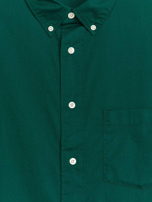 ARKET Skjorte I Bomuldstwill Mørkegrøn