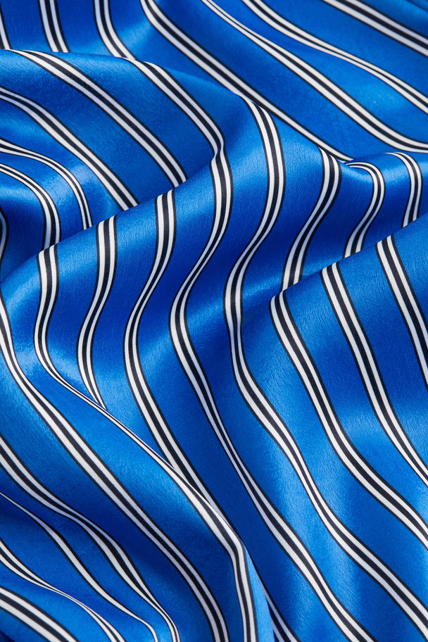 H&M Satin Trousers Blue/striped