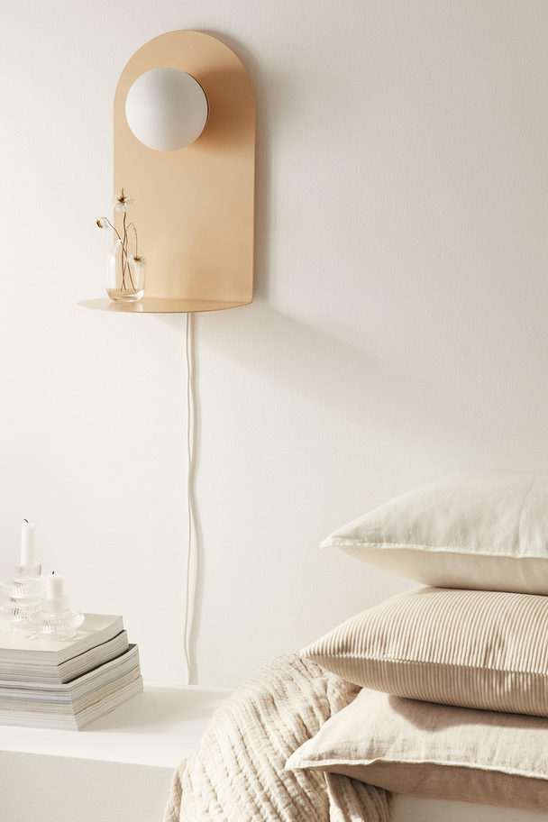 H&M HOME Vägglampa Med Hylla Ljusgul