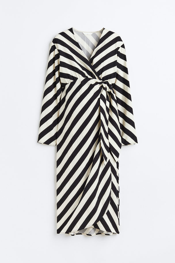 H&M Mama Wrap Dress Black/striped