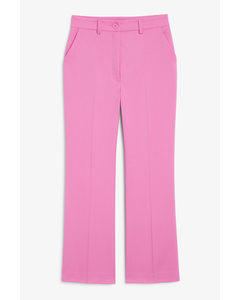Pink High Waist Tailored Trousers Pink