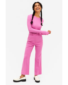 Pink High Waist Tailored Trousers Pink