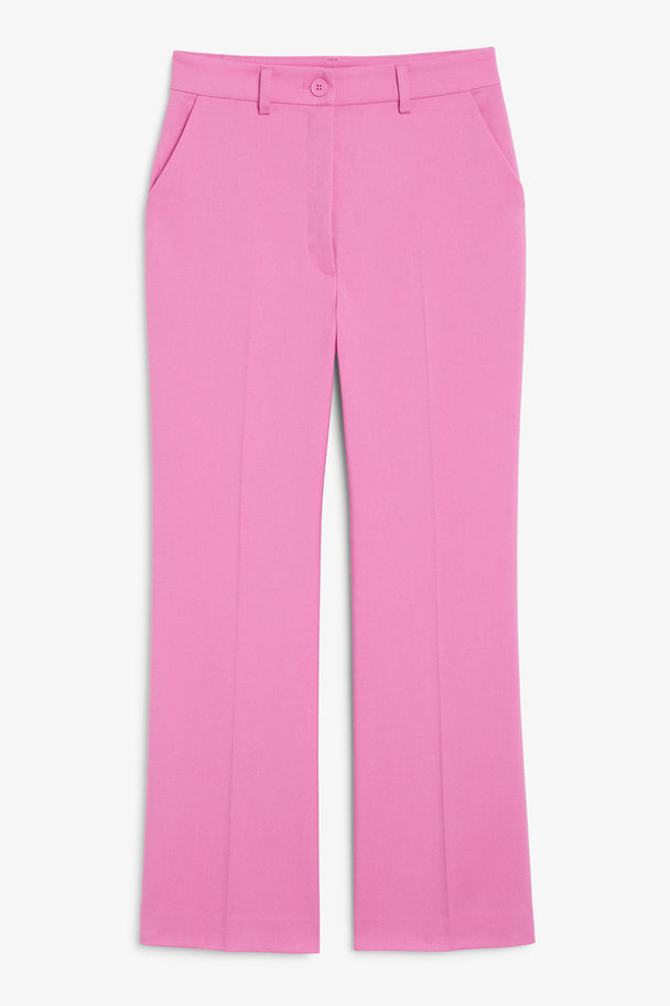 Monki Pink High Waist Tailored Trousers Pink