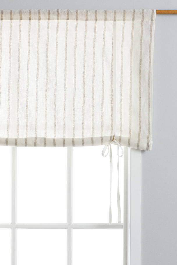 H&M HOME Linen-blend Roll-up Curtain Cream/striped