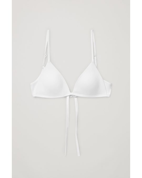 COS Padded Triangle Bikini Top White