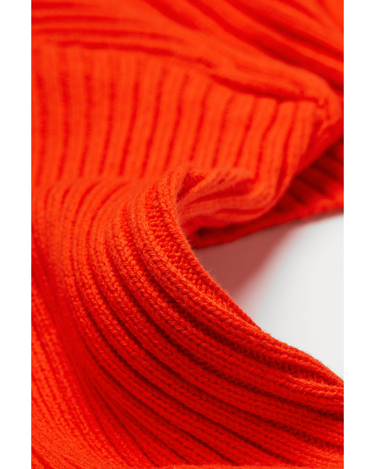 H&M Rib-knit Bolero Orange-red