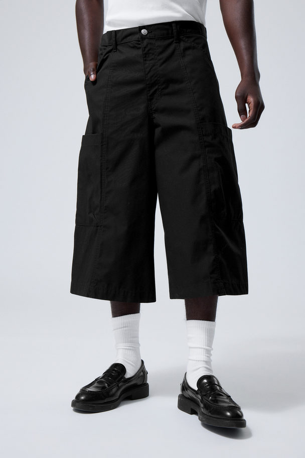 Weekday Løse Ankellange Cargoshorts Sort