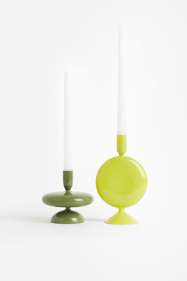 H&M HOME Lysestake I Glass Limegrønn