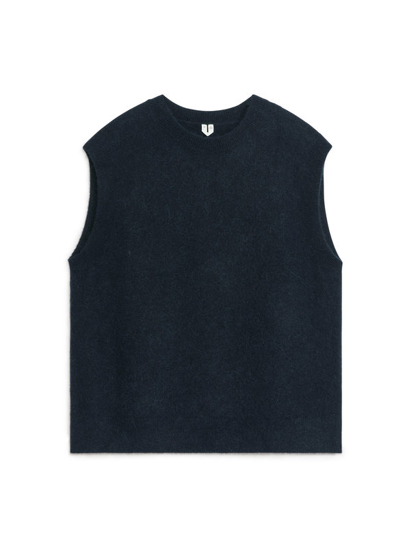 ARKET Knitted Alpaca Vest Dark Blue