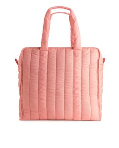 Arket And Pia Wallén Quilted Tote Bag Pink/black