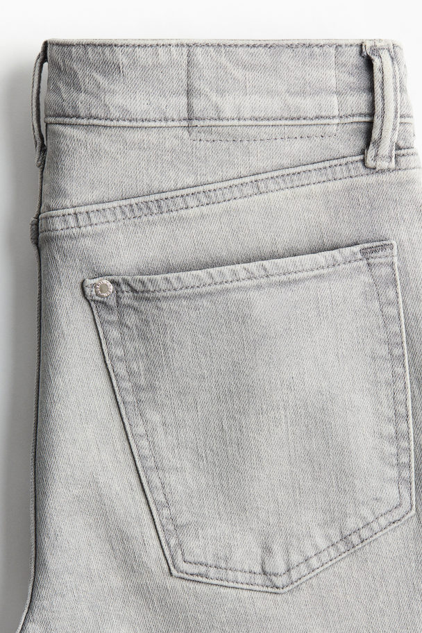 H&M Slim Denim Shorts Light Grey