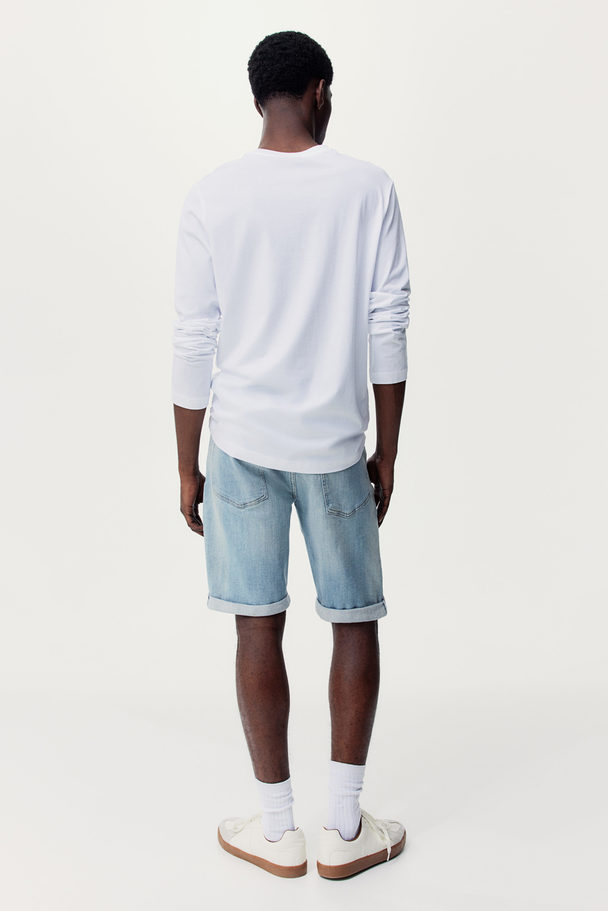 H&M Slim Denimshorts Helles Denimblau