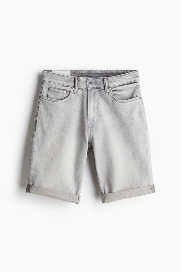 H&M Slim Denimshorts Hellgrau