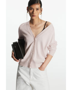 Regular-fit Merino Wool Cardigan Light Pink