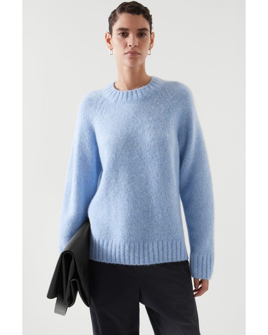 COS Relaxed-fit Knitted Jumper Light Blue