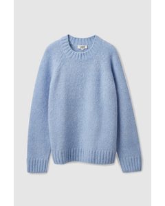 Relaxed-fit Knitted Jumper Light Blue