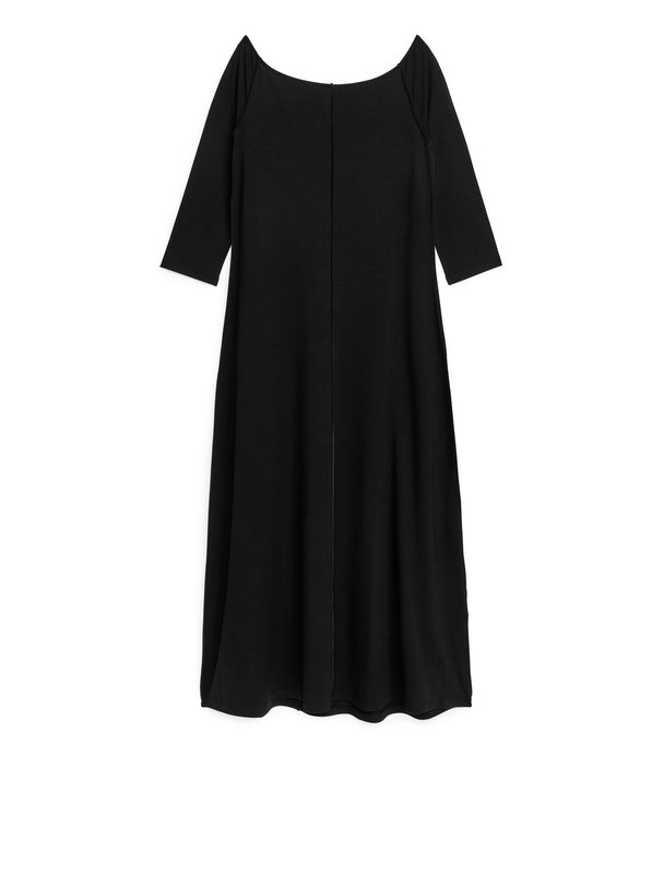 ARKET Off Shoulder Jersey Dress Black