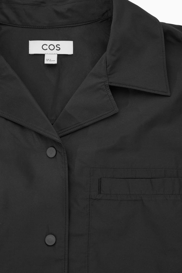 COS Boxy Shell-panel Bowling Shirt Black