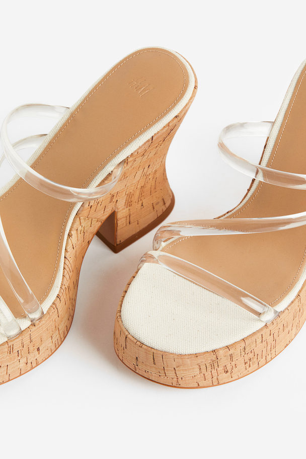 H&M Wedge-heeled Sandals Transparent/beige