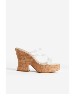Wedge-heeled Sandals Transparent/beige