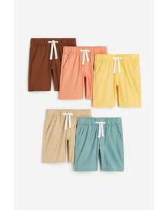 5-pack Pull-on Shorts Dusty Turquoise/light Beige