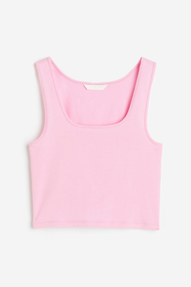 H&M Cropped Vest Top Light Pink
