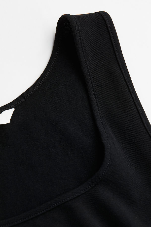 H&M Cropped Vest Top Black