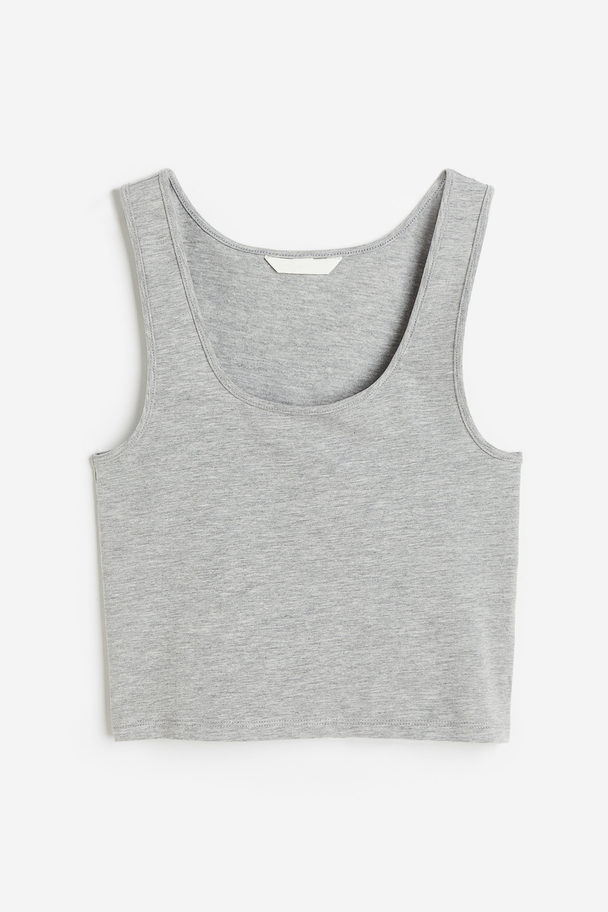 H&M Cropped Tanktop Graumeliert