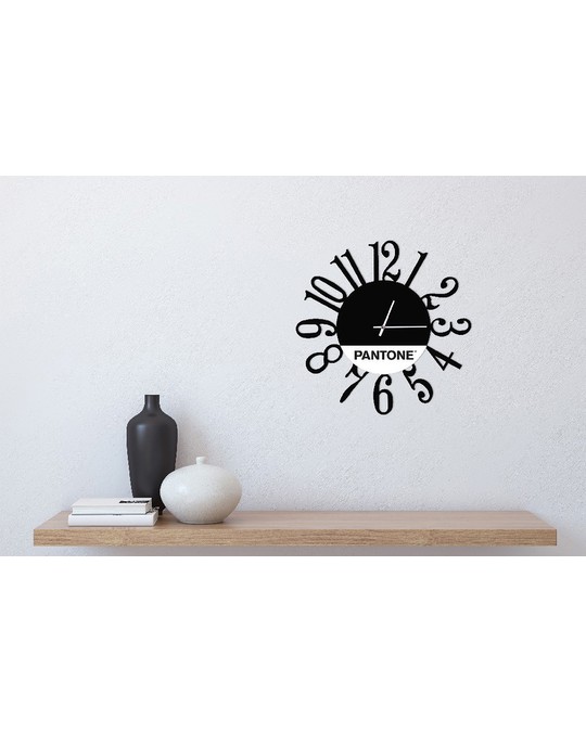 Homemania Homemania Link Clock - Wall Decoration, Round - For Living Room, Kitchen, Office - Black, White Made