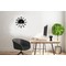 HOMEMANIA Link Uhr - Wanddekoration, rund - für Wohnzimmer, Küche, Büro - Schwarz, Weiß aus Metall, 40 x 0,15 x 40 cm, -