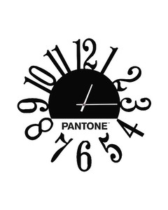 Homemania Pantone Link Clock - Väggdekoration, Rund - Vardagsrum, Kök, Kontor - Svart, Vit Metall, 40 X 0,15 X 40 Cm