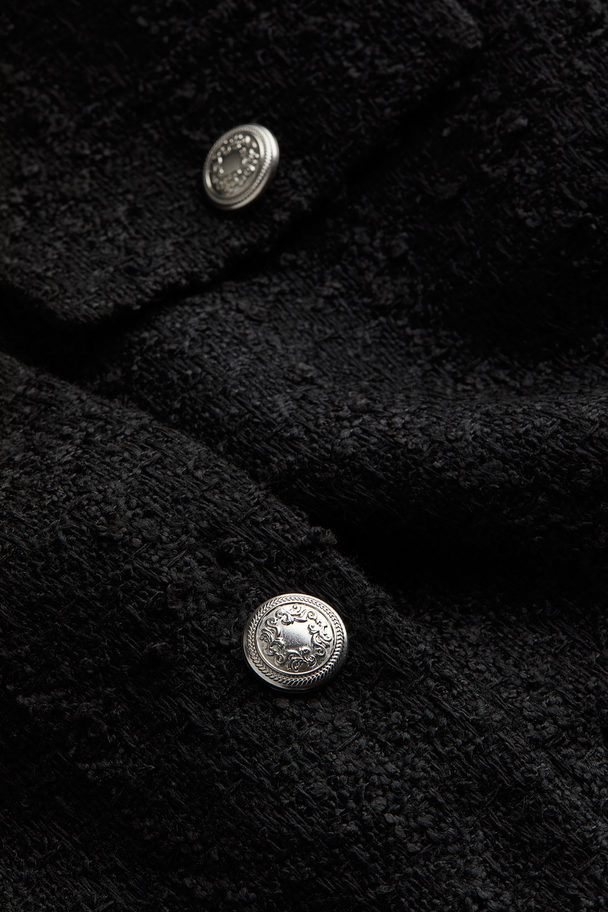 H&M Jacke aus Strukturstoff Schwarz