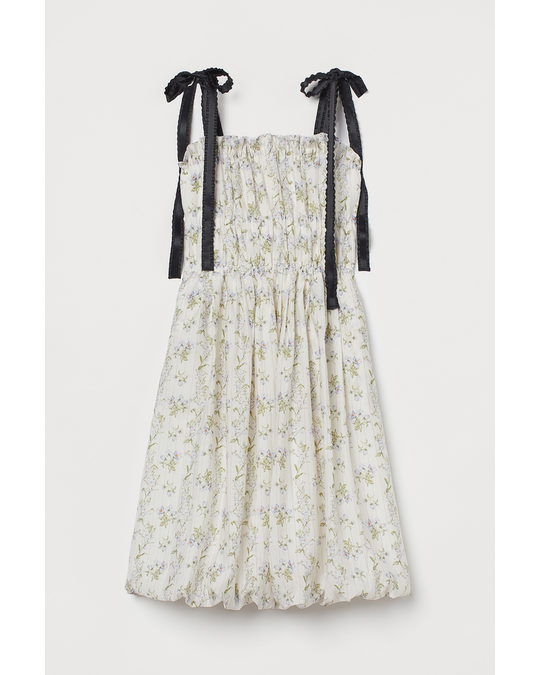 H&M Lyocell-blend Dress White/floral