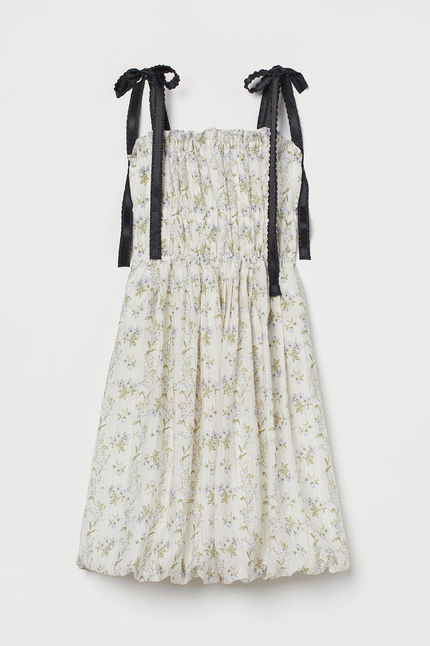 H&M Kleid aus Lyocellmix Weiß/Geblümt