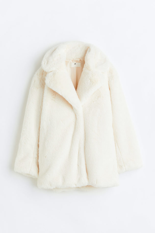 H&M Fluffy Coat Natural White