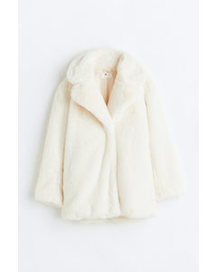 Fluffy Coat Natural White