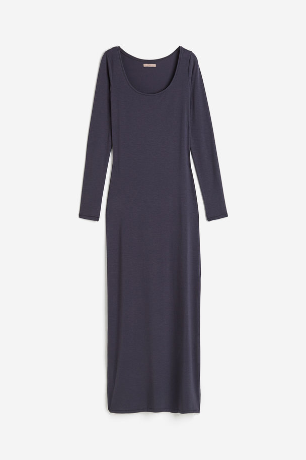 H&M Viscose-blend Dress Dark Grey