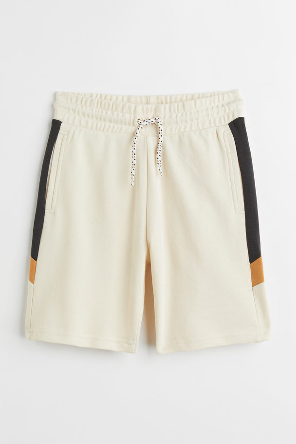 H&M Patterned Sweatshirt Shorts Light Beige/block-coloured