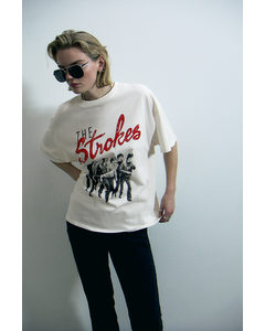 Oversized T-shirt Met Print Roomwit/the Strokes