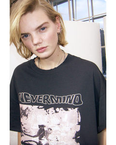 Oversized T-Shirt mit Print Dunkelgrau/Nirvana