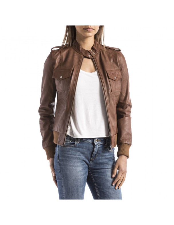 Le Temps des Cerises Leather Jacket Leire